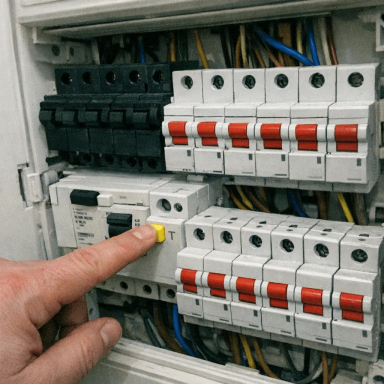 Überprüfung der Hauptsicherungen im Sicherungskasten der Wohnung